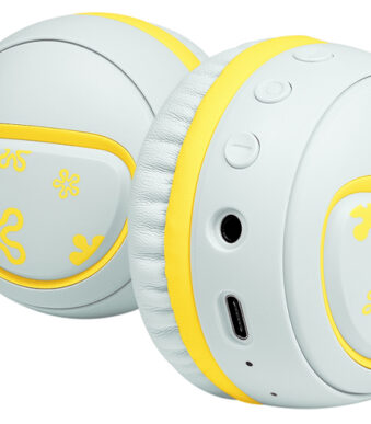 LogiLink Bluetooth 5.4 Kinderkoptelefoon MUSIC BUDDIES, lichtblauw/geel