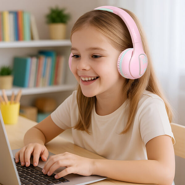 LogiLink BT 5.4 Kinder Headset Music Buddies, roze