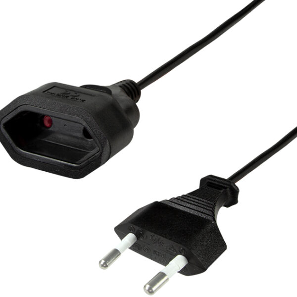 LogiLink verlengkabel Euro stekker 0,2m zwart