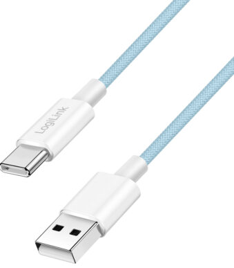 LogiLink USB 2.0 kabel, USB-A naar USB-C stekker, 1,5 m, blauw