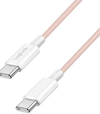 LogiLink USB 2.0 kabel, USB-C naar USB-C stekker, 0,5 m, roze