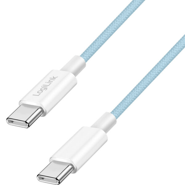 LogiLink USB 2.0 Kabel, USB-C naar USB-C, 1,0 m, blauw