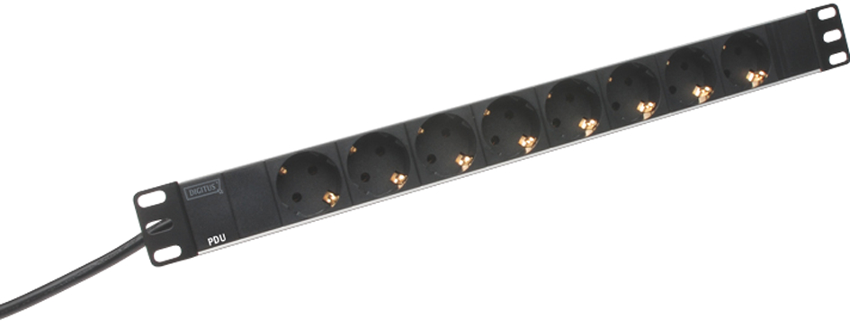 DIGITUS 19 inch stekkerdoos 8-voudig 1HE zonder schakelaar