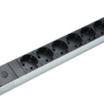 DIGITUS 19 inch stekkerdoos, 8-voudig, 1 HE, zwart/grijs