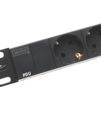 DIGITUS Stekkerdoos 3-voudig zonder schakelaar zwart 10 inch