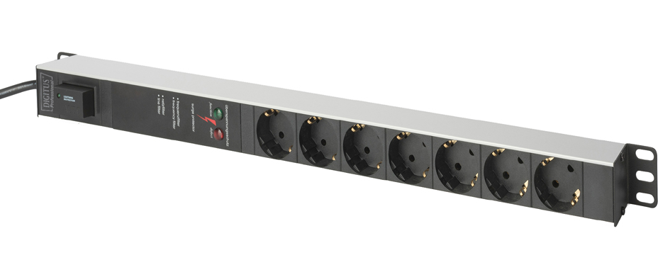 DIGITUS 19 inch stekkerdoos 7-voudig met overspanningsbeveiliging