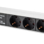 19" stekkerblok met schakelaar, 5-voudig, 1 HE