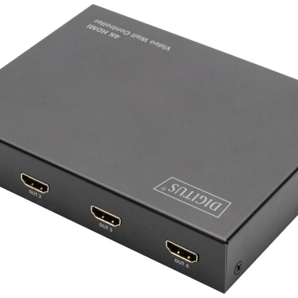 Vier-K HDMI Videowandcontroller, 2 bij 2, zwart.