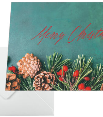Sigel kerstkaart 'Green Christmas', A6 liggend (A5)