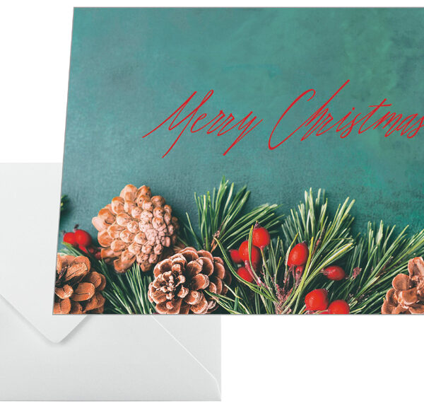 Sigel kerstkaart 'Green Christmas', A6 liggend (A5)