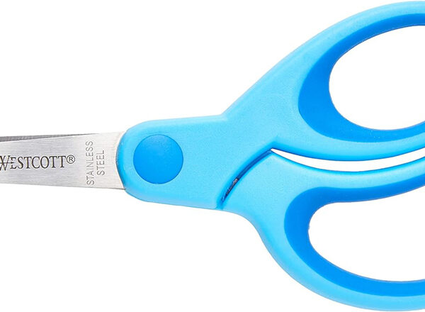 WESTCOTT Kinderschaar met zachte grip, rond, 130 mm, blauw
