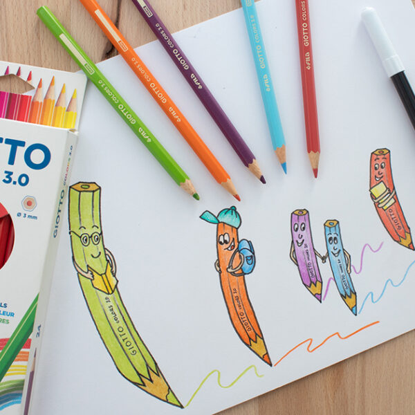 GIOTTO Colors 3.0 kleurpotloden, zeskantig, 24 stuks in kartonnen etui