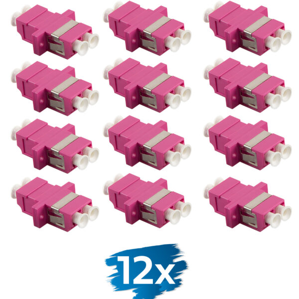 LogiLink glasvezel koppelingsset, 2x LC-Duplex, OM4, paars