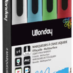 Wonday krijtmarkers ronde punt 4 stuks klassiek
