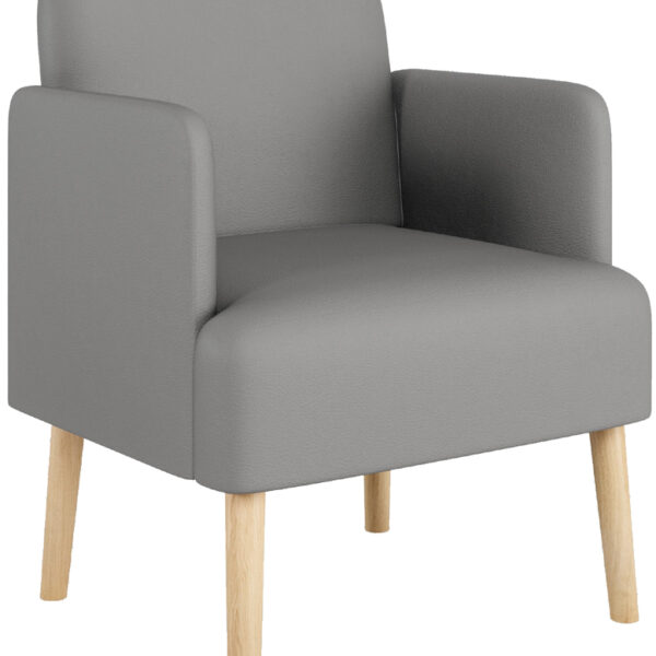 PAPERFLOW bezoekersstoel Brooks, kunstleder, grijs