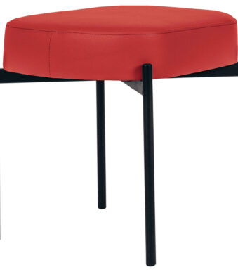 Leunbankje GAIA, formaat klein, kunstleren bekleding, rood