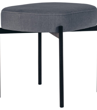 Muurbankje GAIA, kleine maat, grijsmuiskleurige stoffen bekleding