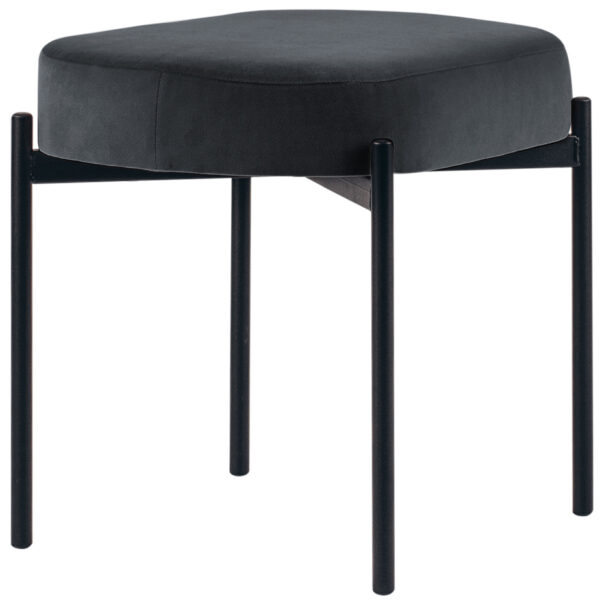 Paperflow beklede bank Gaia, klein, fluweelstof, antraciet