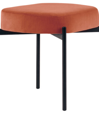 Fluwelen bankje GAIA, maat S, roestkleur