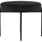 Krukje GAIA, runderleer, fluweelbekleding, zwart