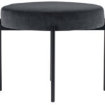 Krukje GAIA, rundleer, fluweelbekleding, antracietgrijs