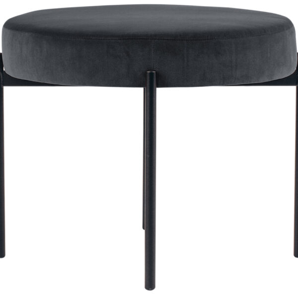 Krukje GAIA, rundleer, fluweelbekleding, antracietgrijs