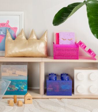 LEGO Opbergbox Storage Brick 4 Glitter, paars