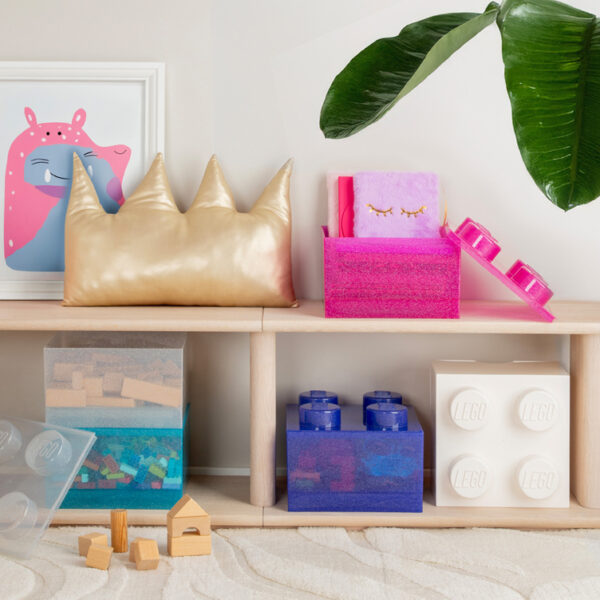 LEGO Opbergbox Storage Brick 4 Glitter, paars