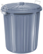 Helit afvalbak 'the big boy' met deksel grijs 55 liter