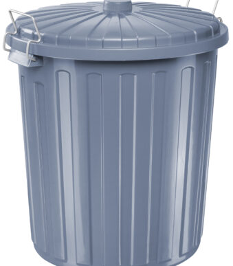 Helit afvalbak 'the big boy' met deksel grijs 55 liter