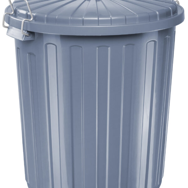 Helit afvalbak 'the big boy' met deksel grijs 55 liter