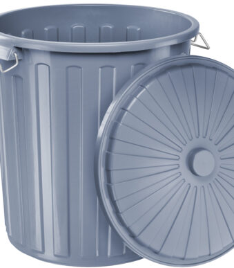 Helit afvalbak 'the big boy' met deksel grijs 55 liter