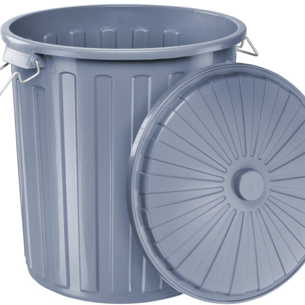 Helit afvalbak 'the big boy' met deksel grijs 55 liter