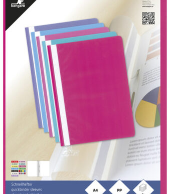 Kangaro snelhechters A4 PP gekleurd gesorteerd 5 stuks