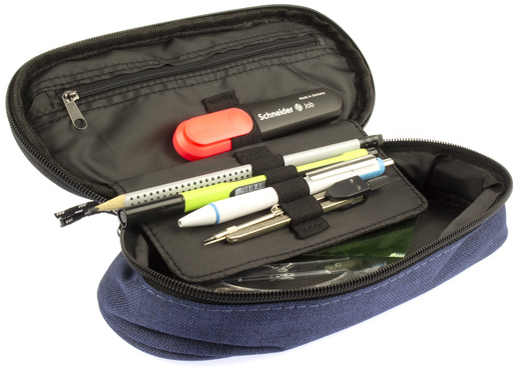 Kangaro pennenetui ovaal polyester donkerblauw