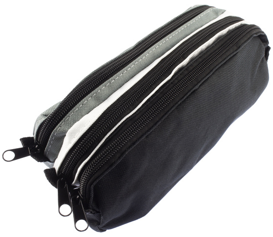 Kangaro pennenetui, 3 vakken, grijs / wit / zwart