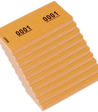 Kangaro nummerblok 1-1000, 105 x 42 mm, oranje