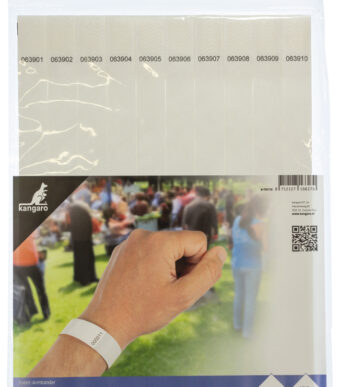 Kangaro Polsbandjes, 254 x 19 mm, scheurvast, wit