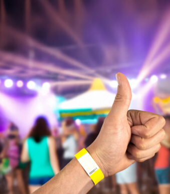 Kangaro polsbandjes, 254 x 19 mm, scheurvast, geel