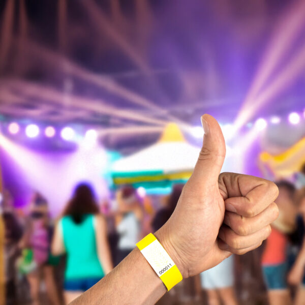 Kangaro polsbandjes, 254 x 19 mm, scheurvast, geel