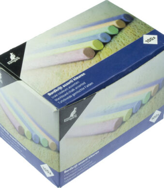 Kangaro Schoolbordkrijt rond gekleurd gesorteerd 100 stuks