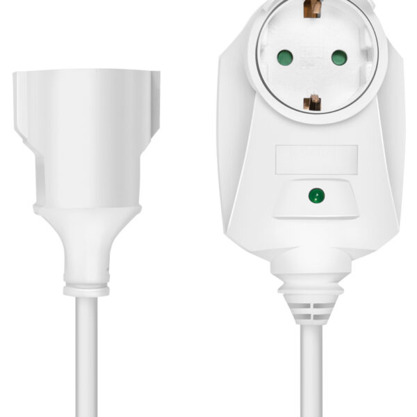 LogiLink verlengkabel met randaarde 3m wit gehoekt