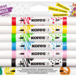 Kores Acrylstiften Duo, 2 punten, 6 stuks, kleurgesorteerd