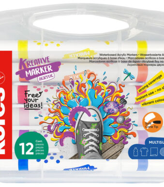 Kores Acrylstiften Duo, 2 punten, 12 stuks, diverse kleuren