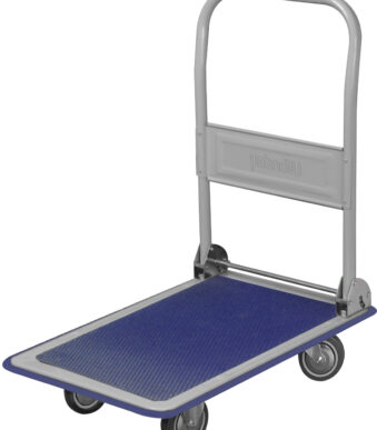 Wonday stalen platformwagen 250 kg draagkracht met inklapbare duwbeugel