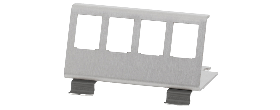 LogiLink DIN-rail houder voor 4 Keystone modules, RVS