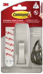 3M Command metalen haak Modern L zilver