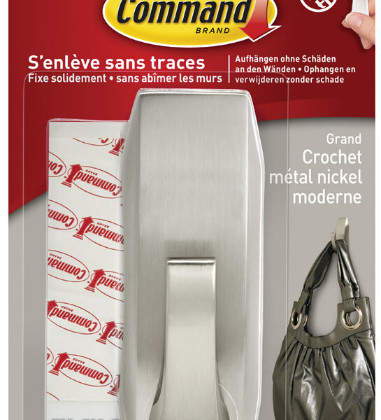 3M Command metalen haak Modern L zilver