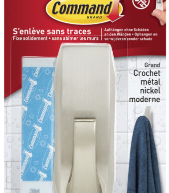 3M Command Metalen Badhaakjes 'Modern', Formaat: L, Zilverkleurig