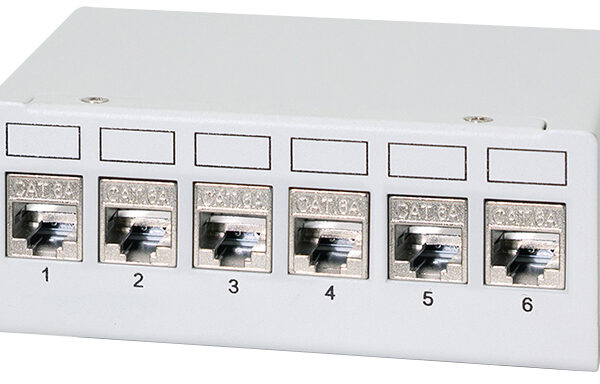LogiLink Desktop Patch Panel Cat.6A, 6 poorts, lichtgrijs